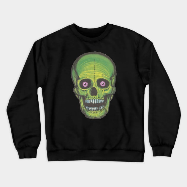 Skull [Green] Crewneck Sweatshirt by liquidplatypus